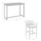 Armen Living Wiglaf Outdoor Patio 5-Piece Bar Table Set in Aluminum with Gray Cushions 840254333475 - alternate 3
